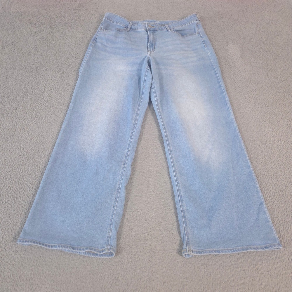 Old Navy Jeans Womens 16 Light Blue Wow Wide Leg High-Waisted Stretch Denim